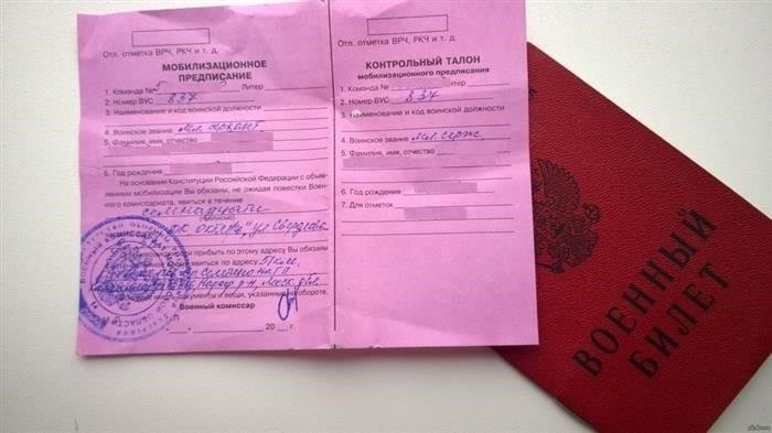 Шаги, которые необходимо предпринять после получения мобилизационного предписания