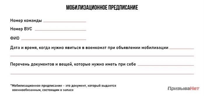 Документирование и подтверждение мобилизационной директивы