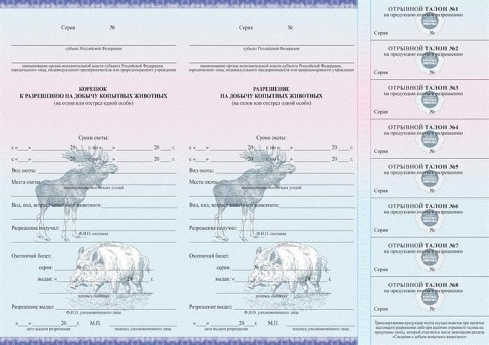 Примеры стоимости лицензий для частных охотничьих заповедников и охотничьих хозяйств