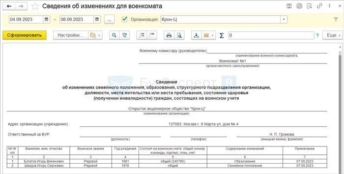 О каких именно изменениях в образовании необходимо сообщать военным властям?
